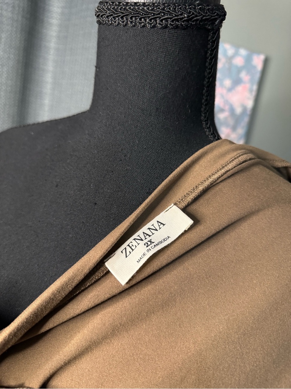Zenana TShirt Style Dress in Camel - Picture 5 of 5